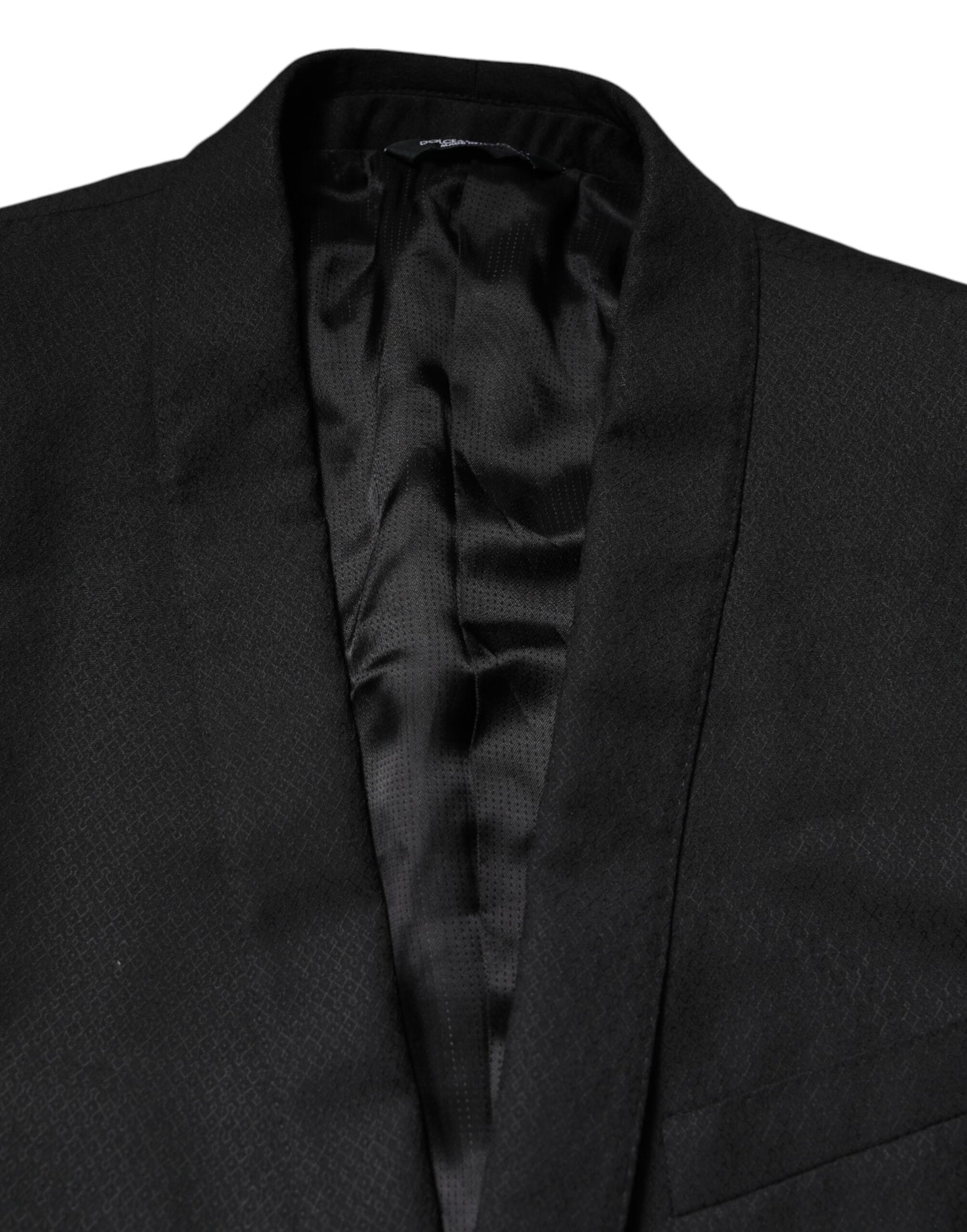 Dolce & Gabbana Schwarzer GOLD Einreihiger Anzug Blazer