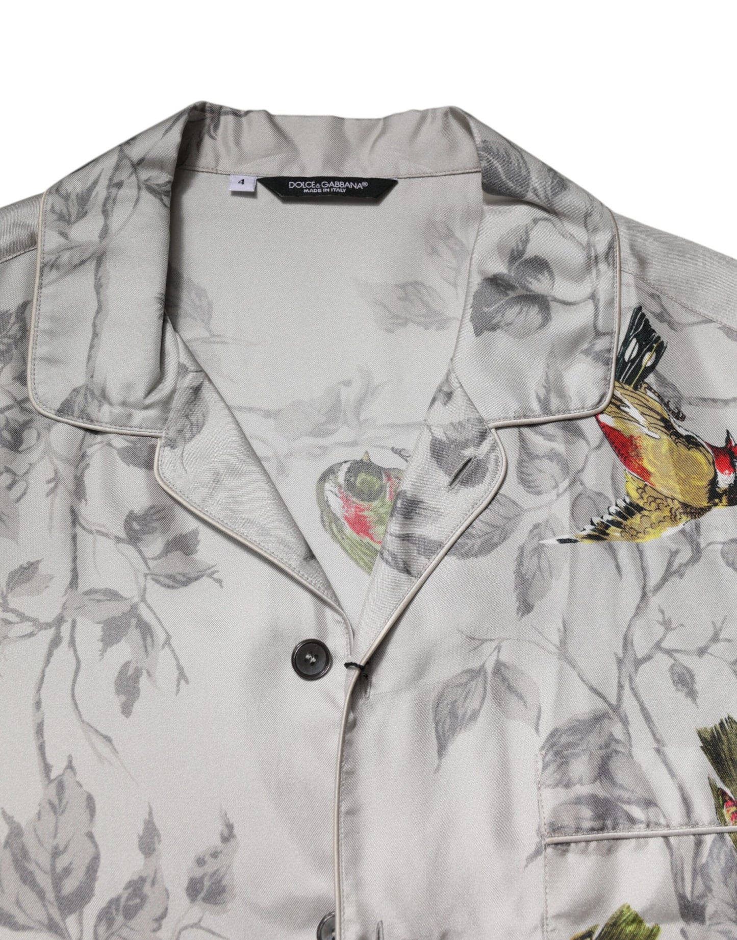 Dolce & Gabbana Multicolor Seide bedrucktes Button Down Hemd