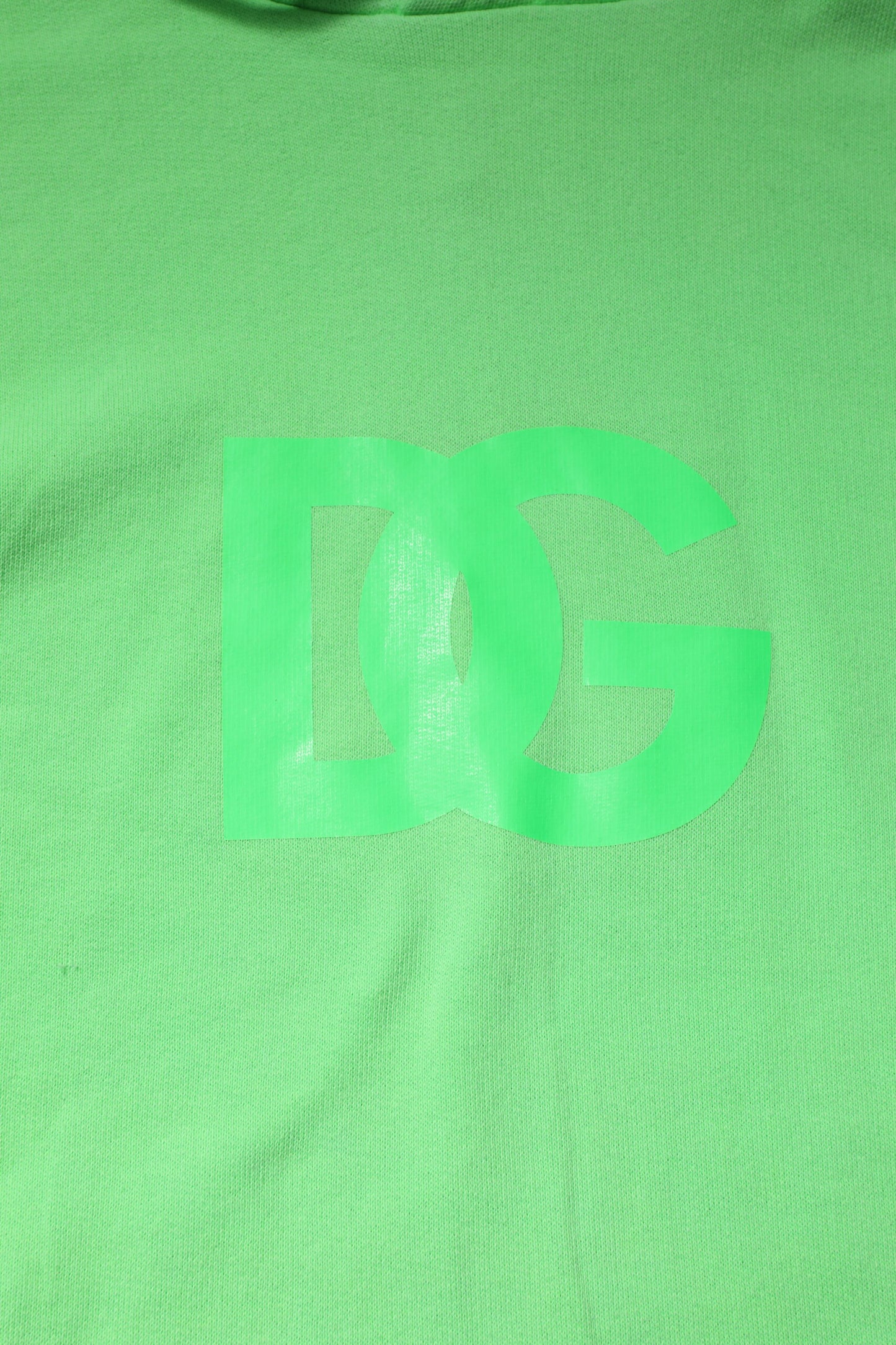 Dolce & Gabbana Grüner Cotton DG Logo Print Kapuzenpullover