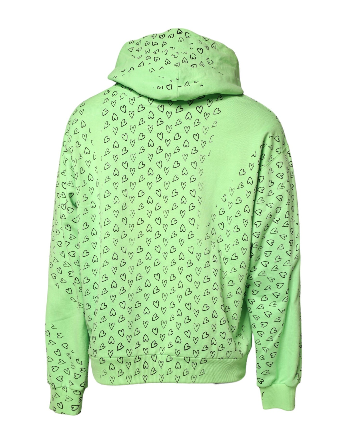 Dolce & Gabbana Grüner Kapuzenpullover mit Herz-Logo aus Baumwolle