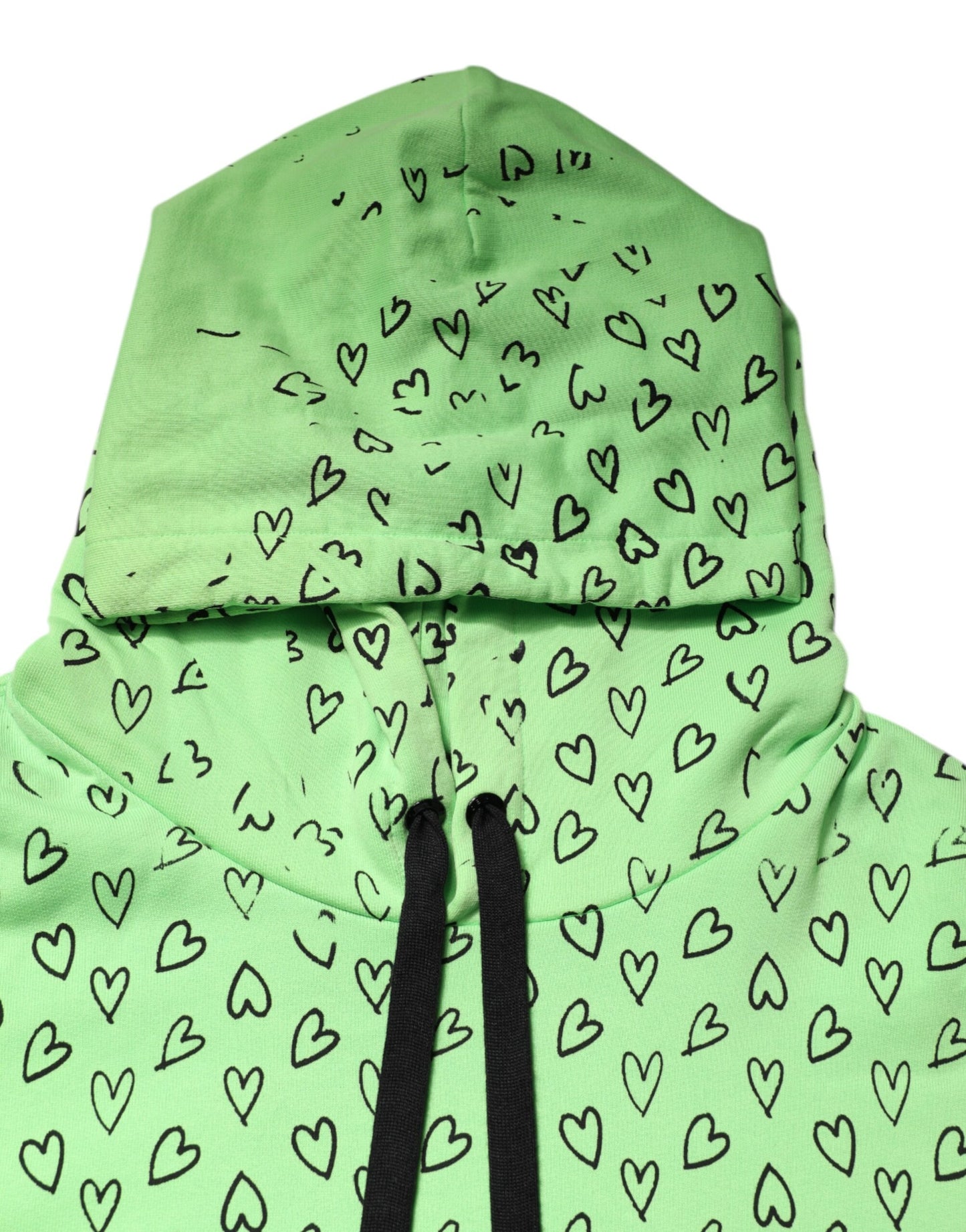 Dolce & Gabbana Grüner Kapuzenpullover mit Herz-Logo aus Baumwolle