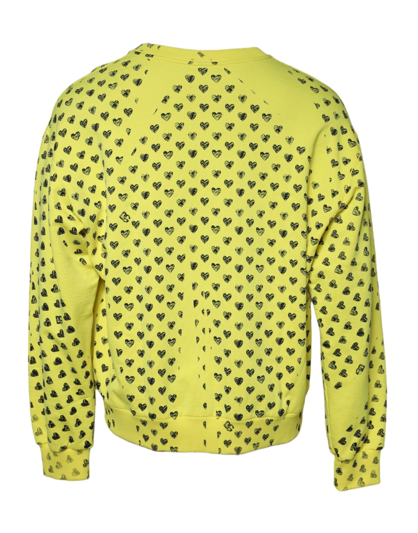 Dolce & Gabbana Gelbes Herz Rundhalsausschnitt Männer Pullover Pullover