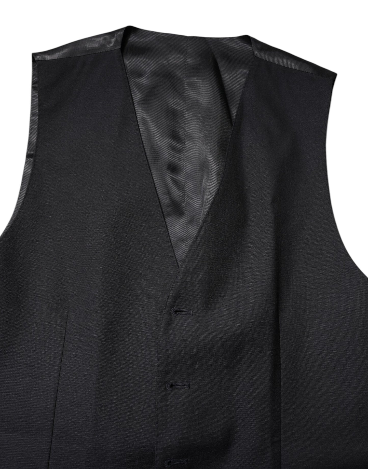 Dolce & Gabbana Schwarze Wollweste Kleid Formelle Weste