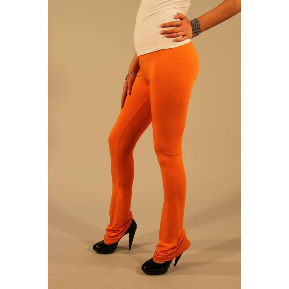 Patrizia Pepe Orangefarbene Viskose-Leggings für Frauen