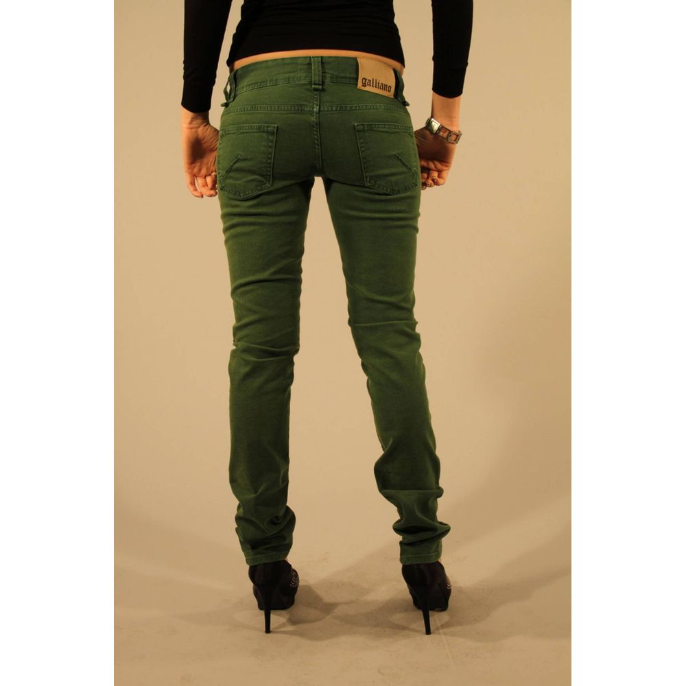 John Galliano Grüne Baumwoll-Jeans für Frauen