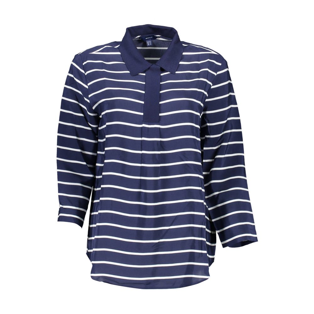 Gant Blaues Viskose-Poloshirt für Frauen