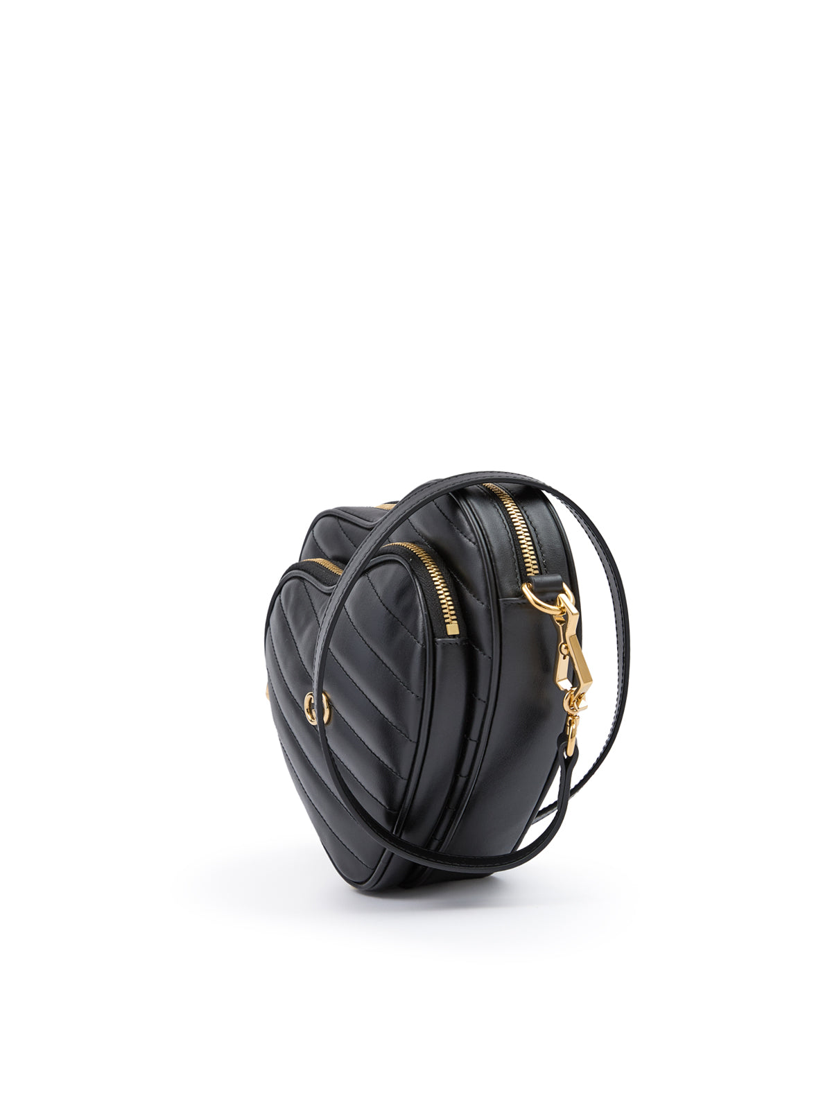 Gucci Schwarze Leder Mini Herz Crossbody Tasche