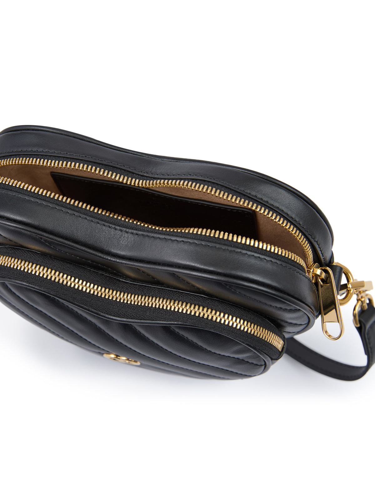 Gucci Schwarze Leder Mini Herz Crossbody Tasche