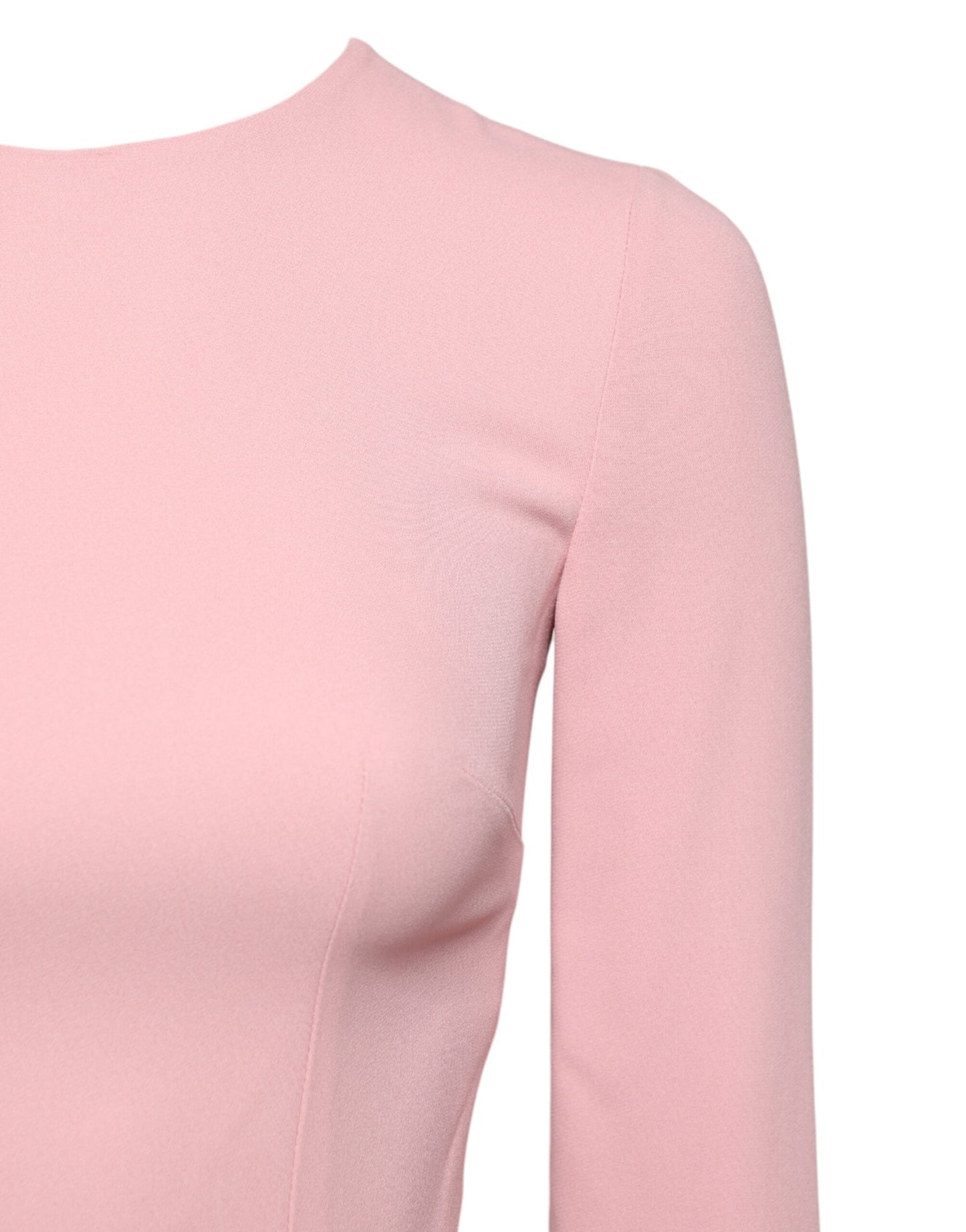 Dolce & Gabbana Rosa Viskose 3/4 Ärmel Etuikleid Midikleid