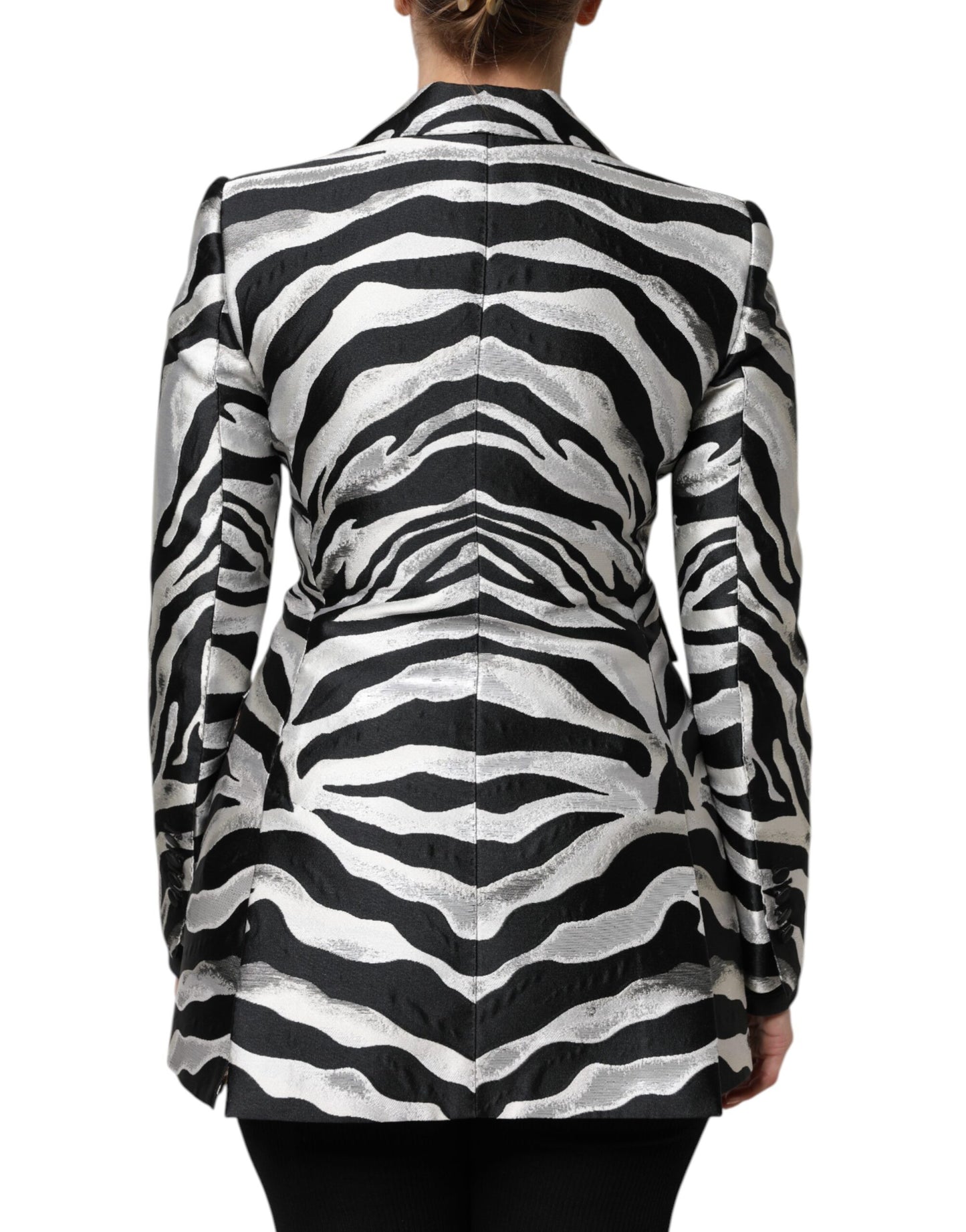 Dolce & Gabbana Schwarz Weiß Polyester Frauen Blazer Jacke