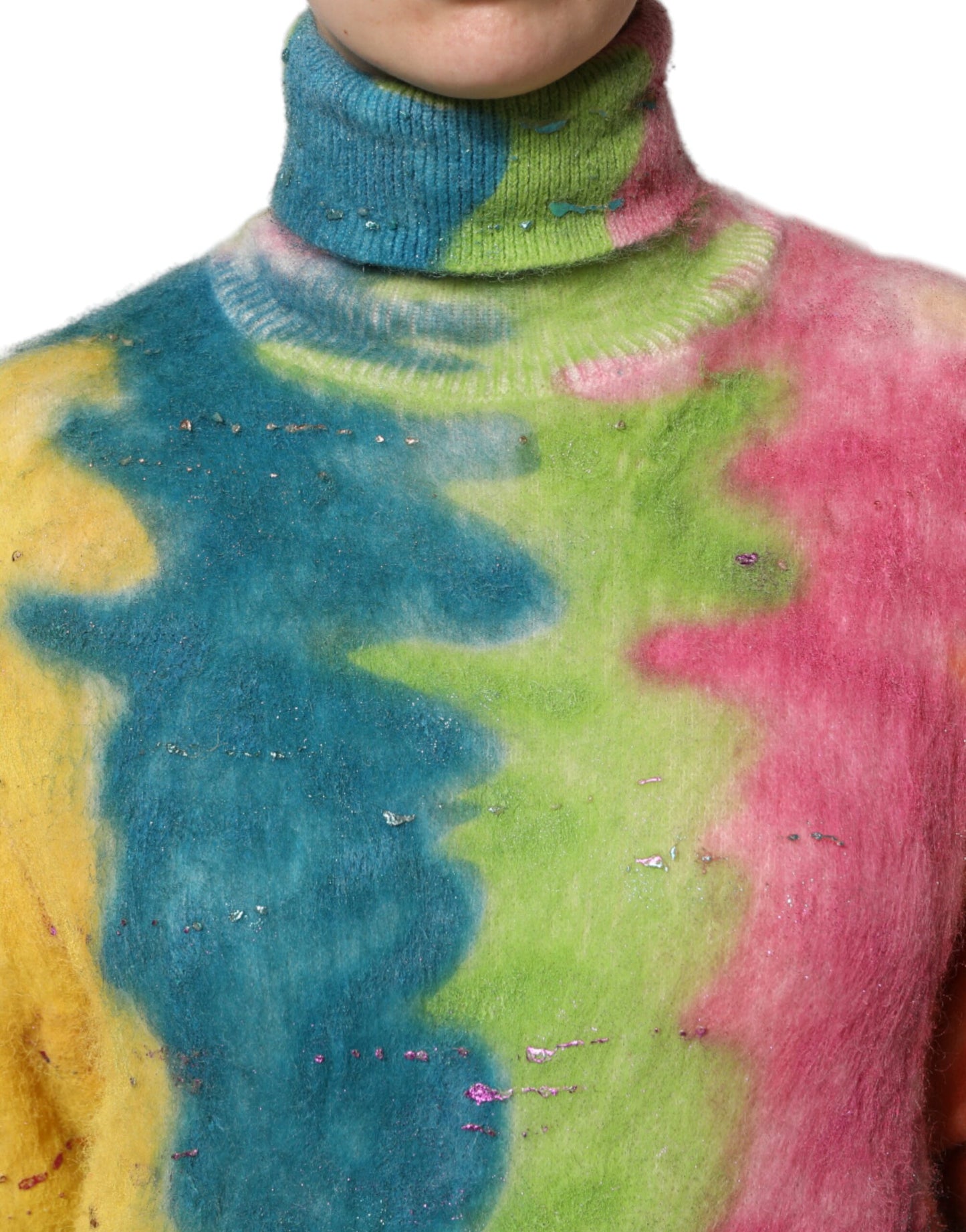 Dolce & Gabbana Multicolor Mohair Rollkragenpullover Pullover