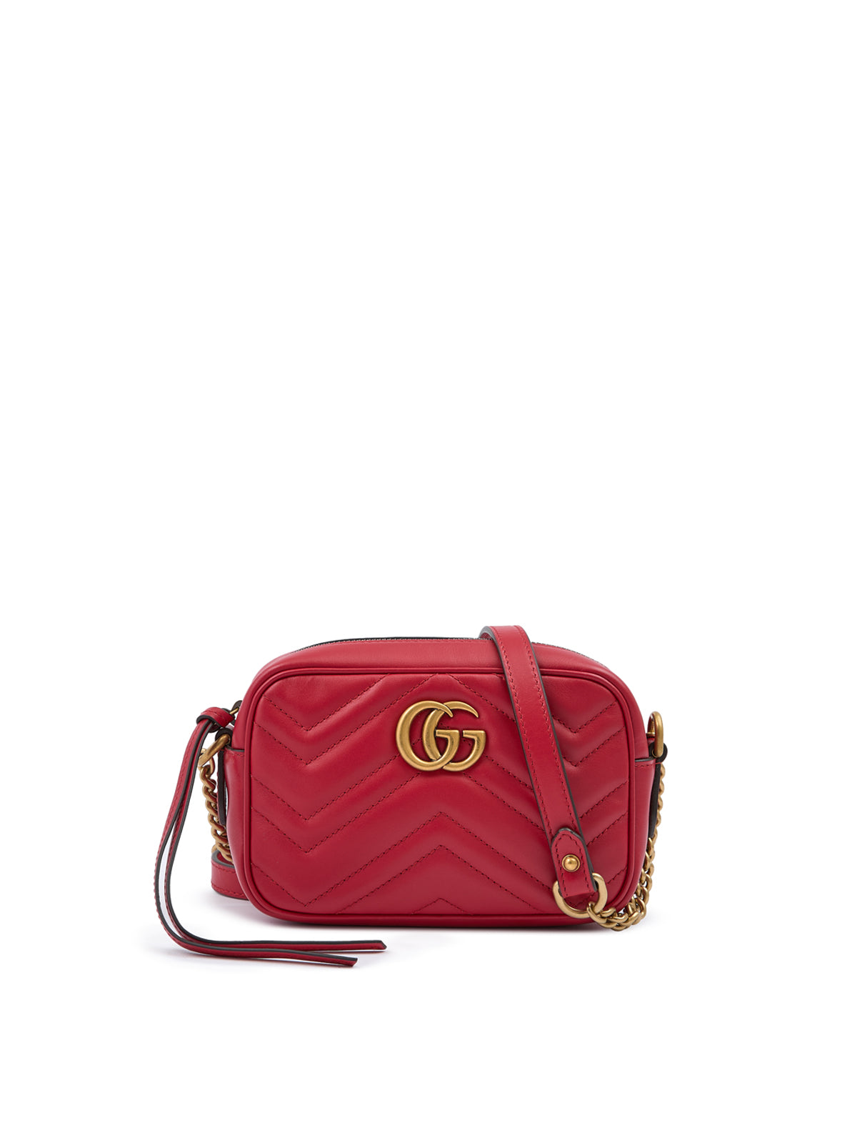 Gucci GG Marmont Kameratasche aus rotem Leder