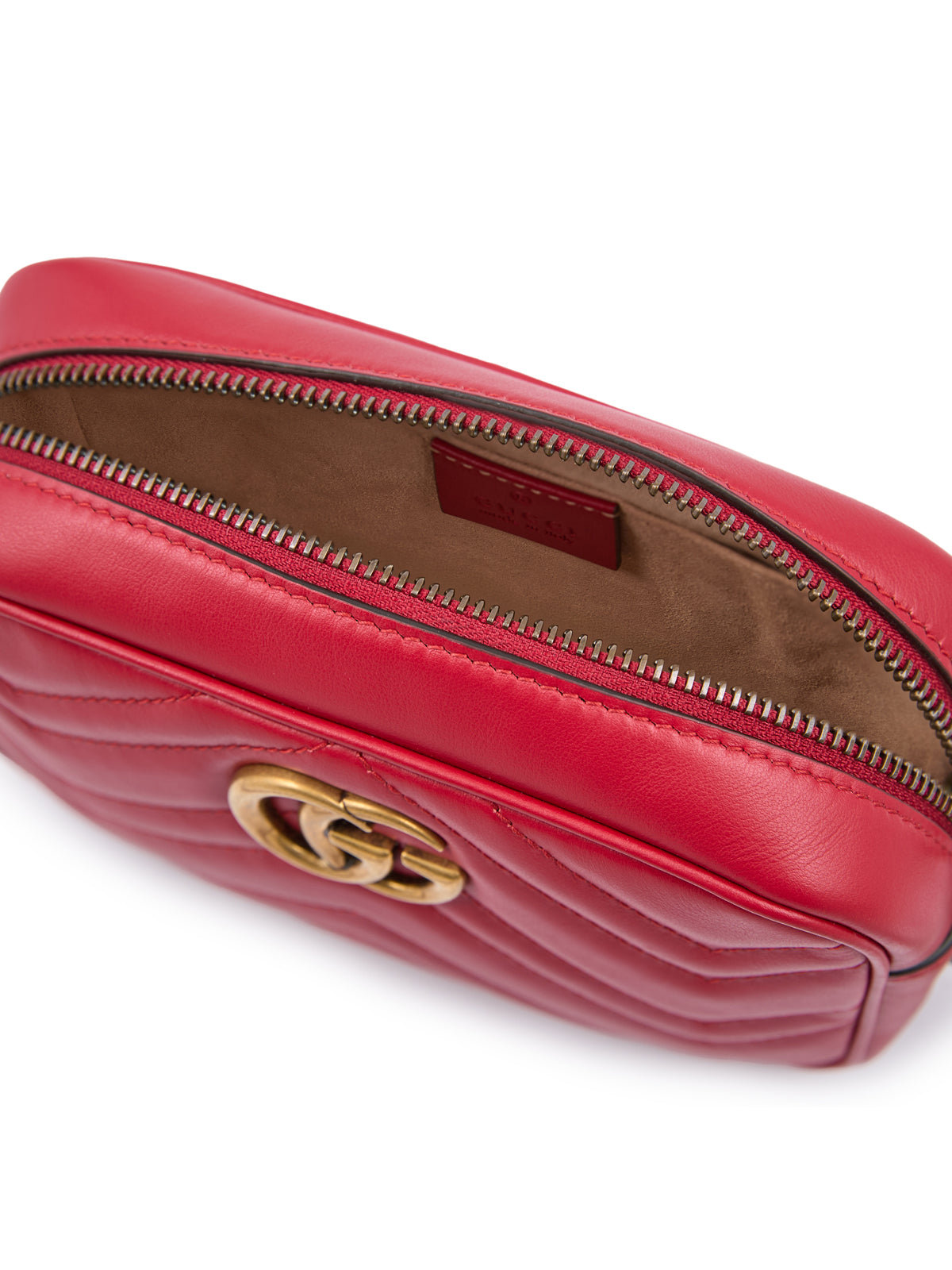 Gucci GG Marmont Kameratasche aus rotem Leder