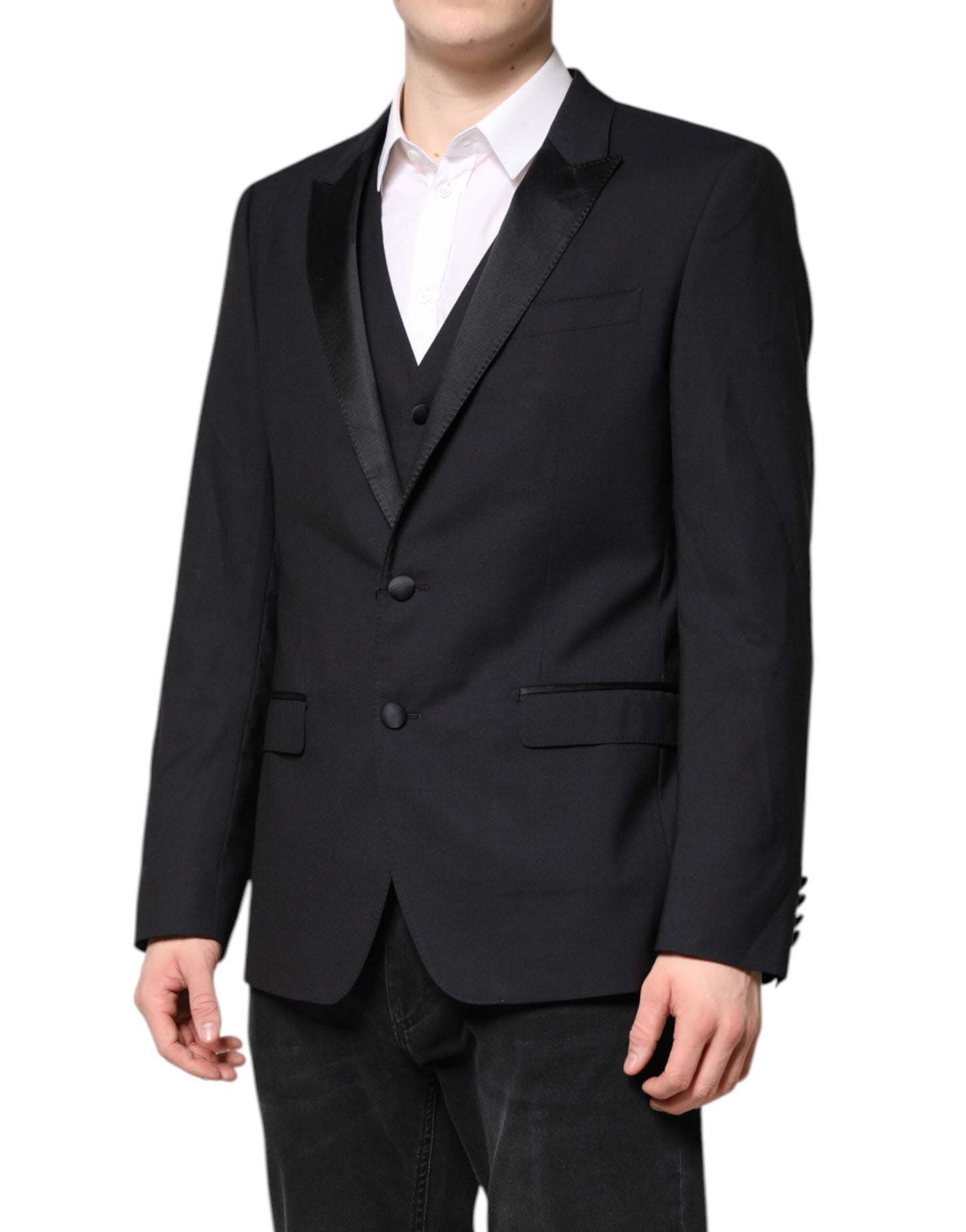 Dolce & Gabbana Dunkelblauer MARTINI Wollanzug 2 Stück Jacke