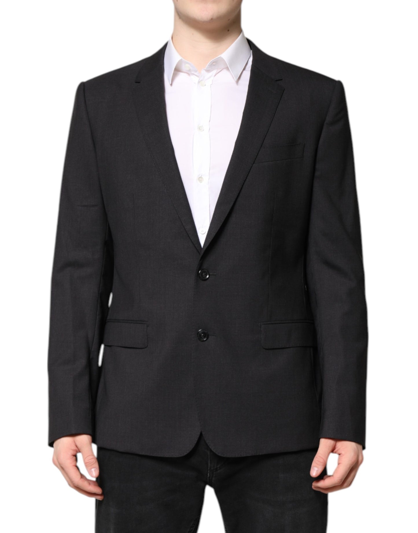 Dolce & Gabbana Dunkelgraue MARTINI Einreihige Jacke