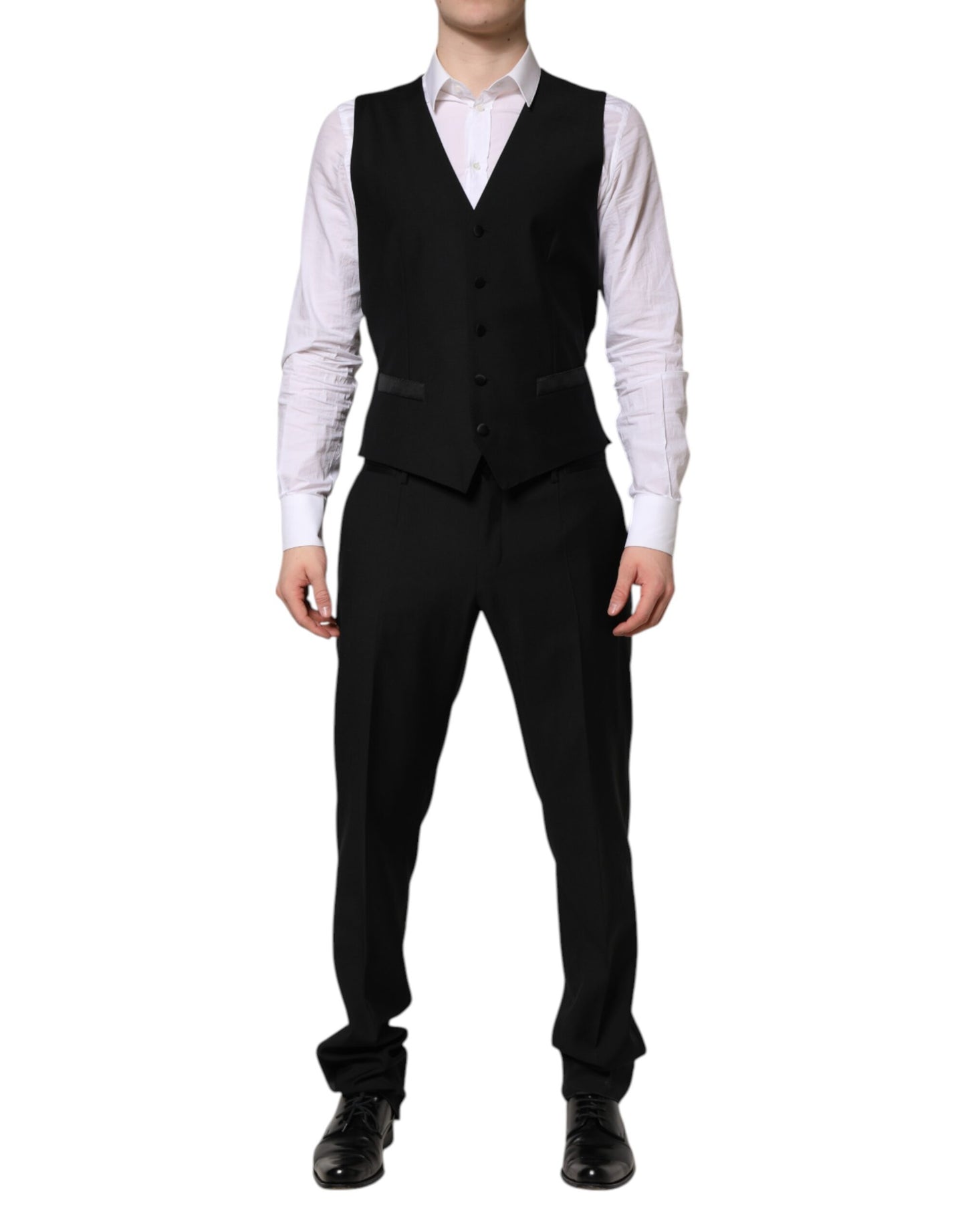 Dolce & Gabbana Schwarzer MARTINI Anzug mit Kristallverzierung 3tlg.