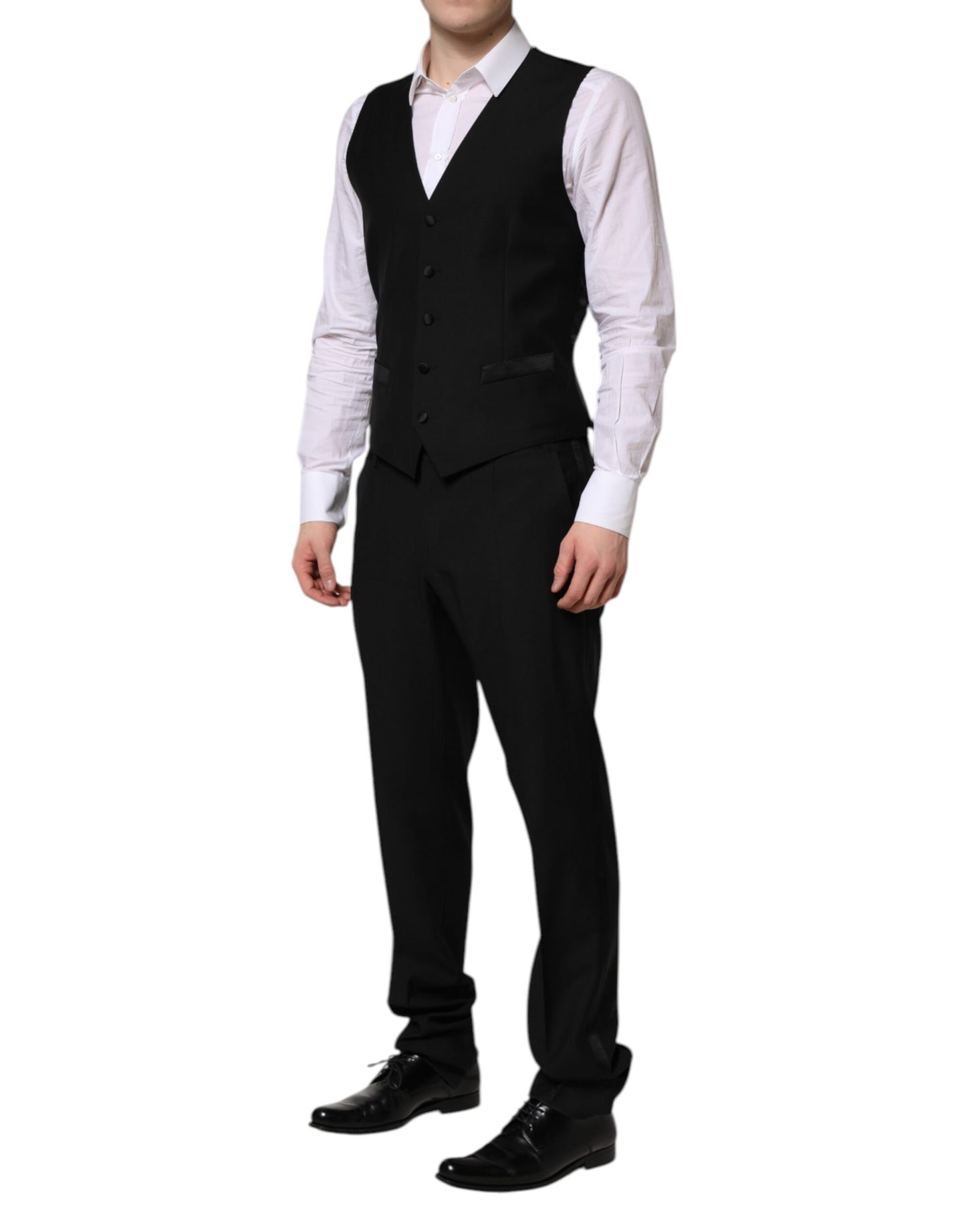 Dolce & Gabbana Schwarzer MARTINI Anzug mit Kristallverzierung 3tlg.