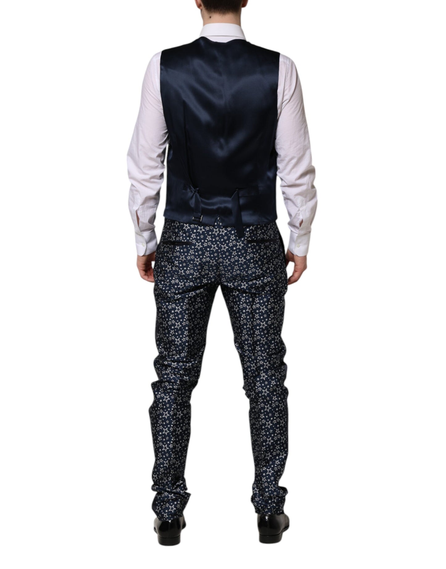 Dolce & Gabbana Blauer MARTINI Star Jacquard 3 Stück Anzug