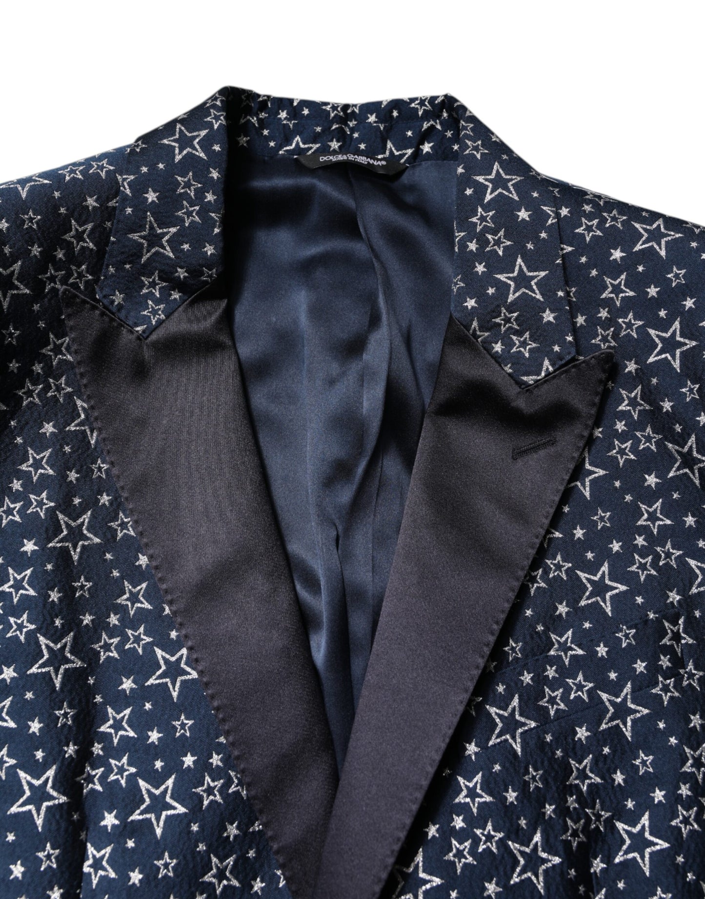 Dolce & Gabbana Blauer MARTINI Star Jacquard 3 Stück Anzug
