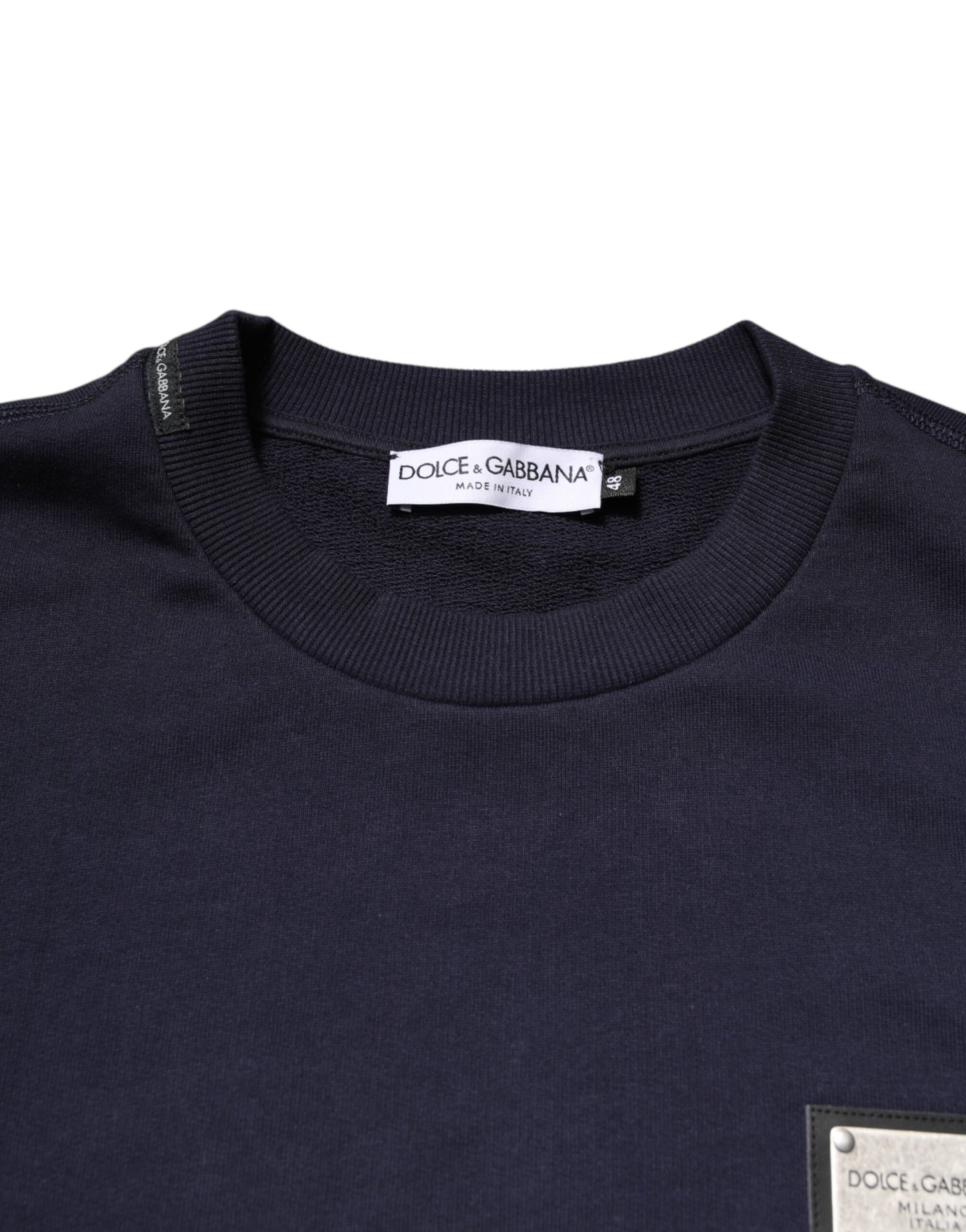 Dolce & Gabbana Dunkelblauer Logo-Rundhals-Pullover