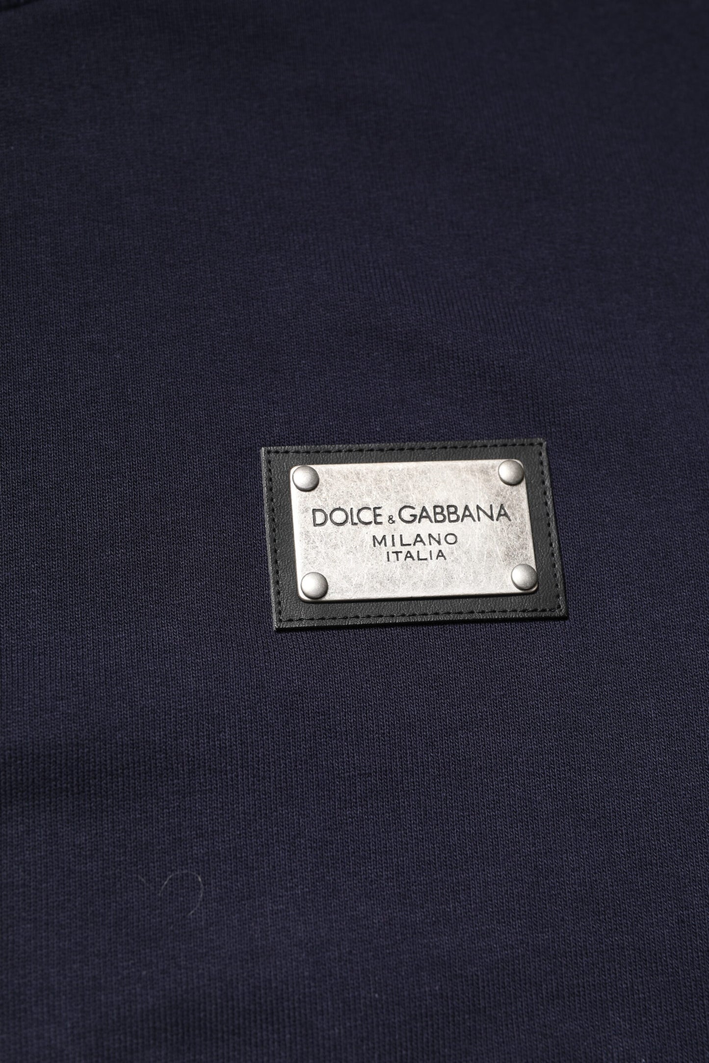 Dolce & Gabbana Dunkelblauer Logo-Rundhals-Pullover