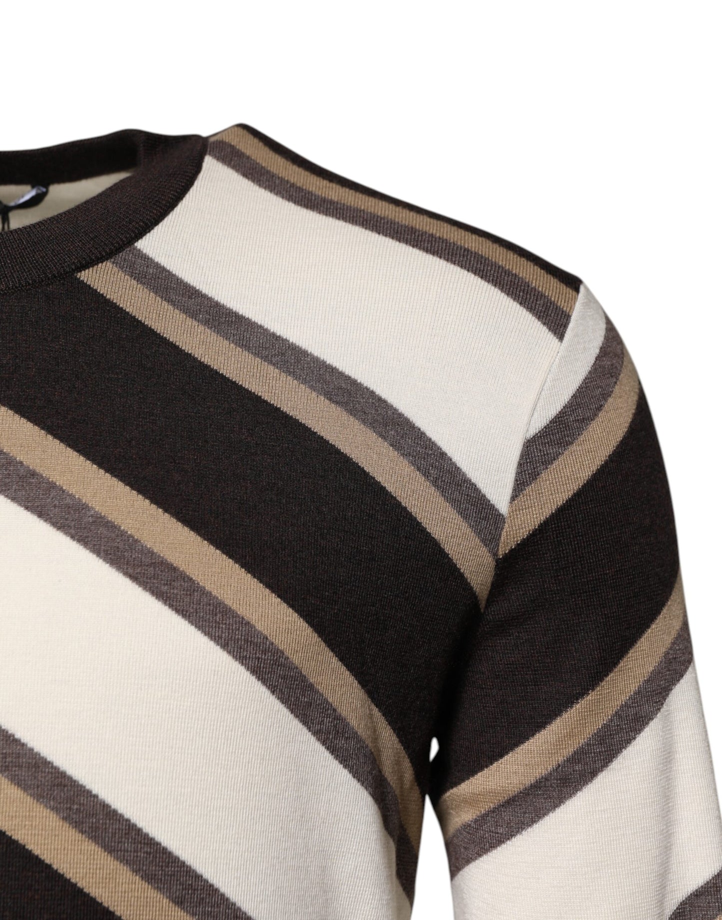 Dolce & Gabbana Mehrfarbig gestreifter Pullover mit Rundhalsausschnitt