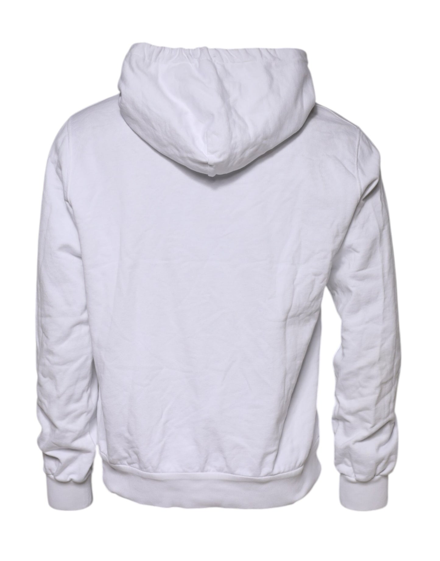 Dolce & Gabbana Weißes Sweatshirt mit geprägtem Logo und Kapuze Pullover