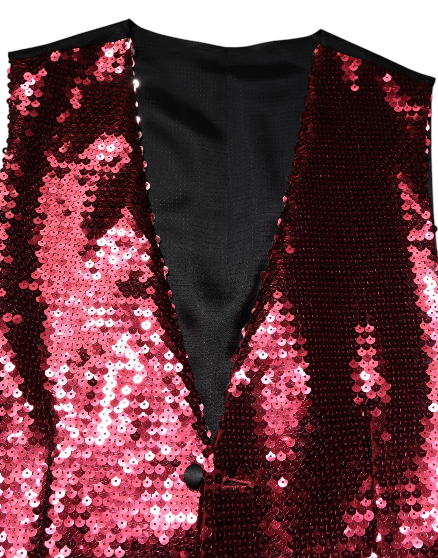 Dolce & Gabbana Rotes Paillettenkleid Formelle Männer Weste Weste