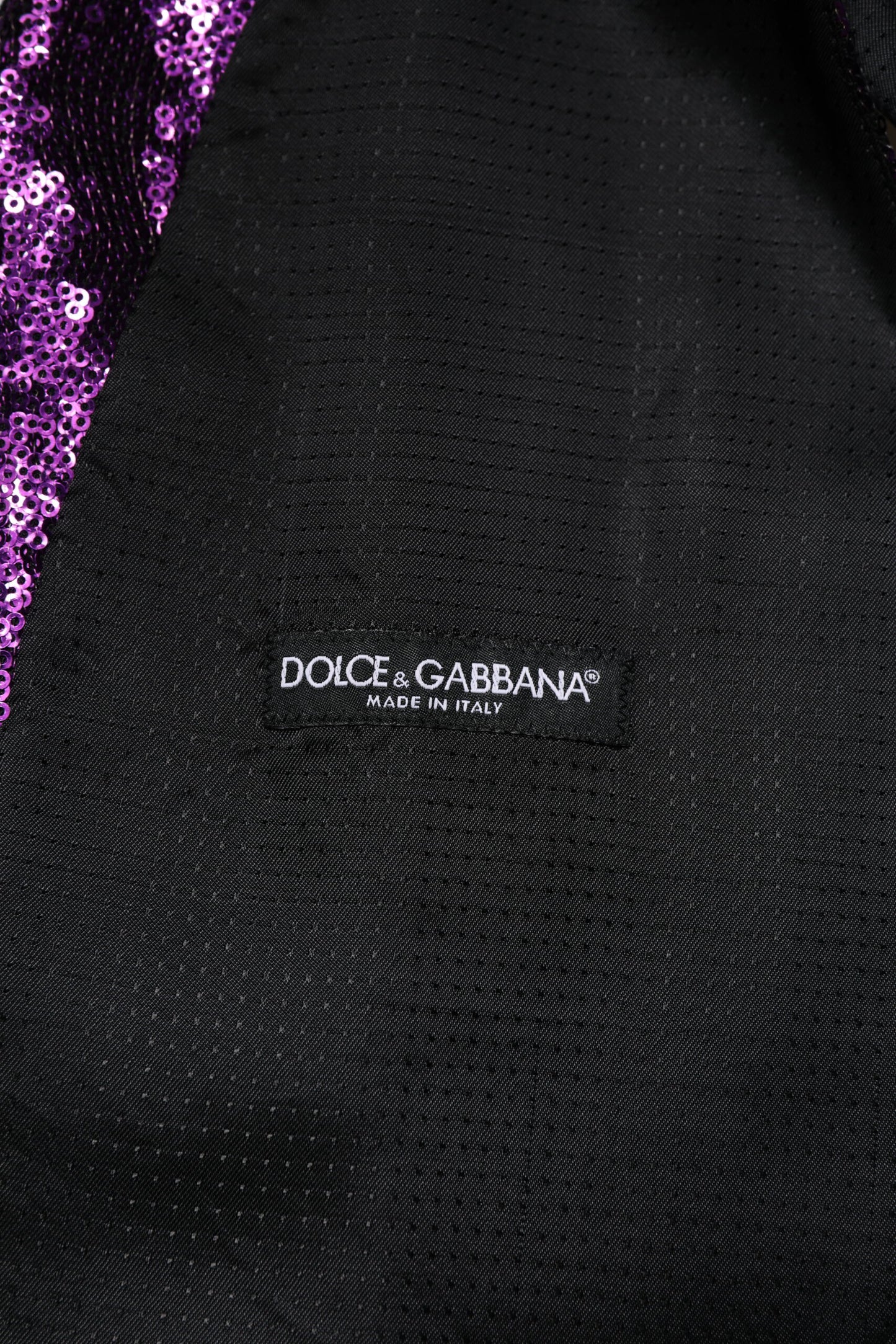 Dolce & Gabbana Lila Paillettenkleid Formelle Weste Weste