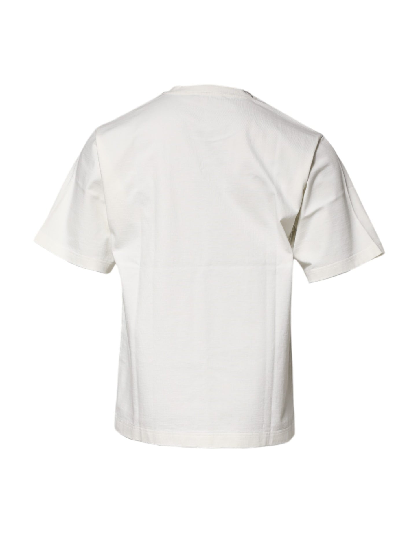 Dolce & Gabbana Weißes T-Shirt mit Rundhalsausschnitt und DG-Logo-Druck aus Baumwolle
