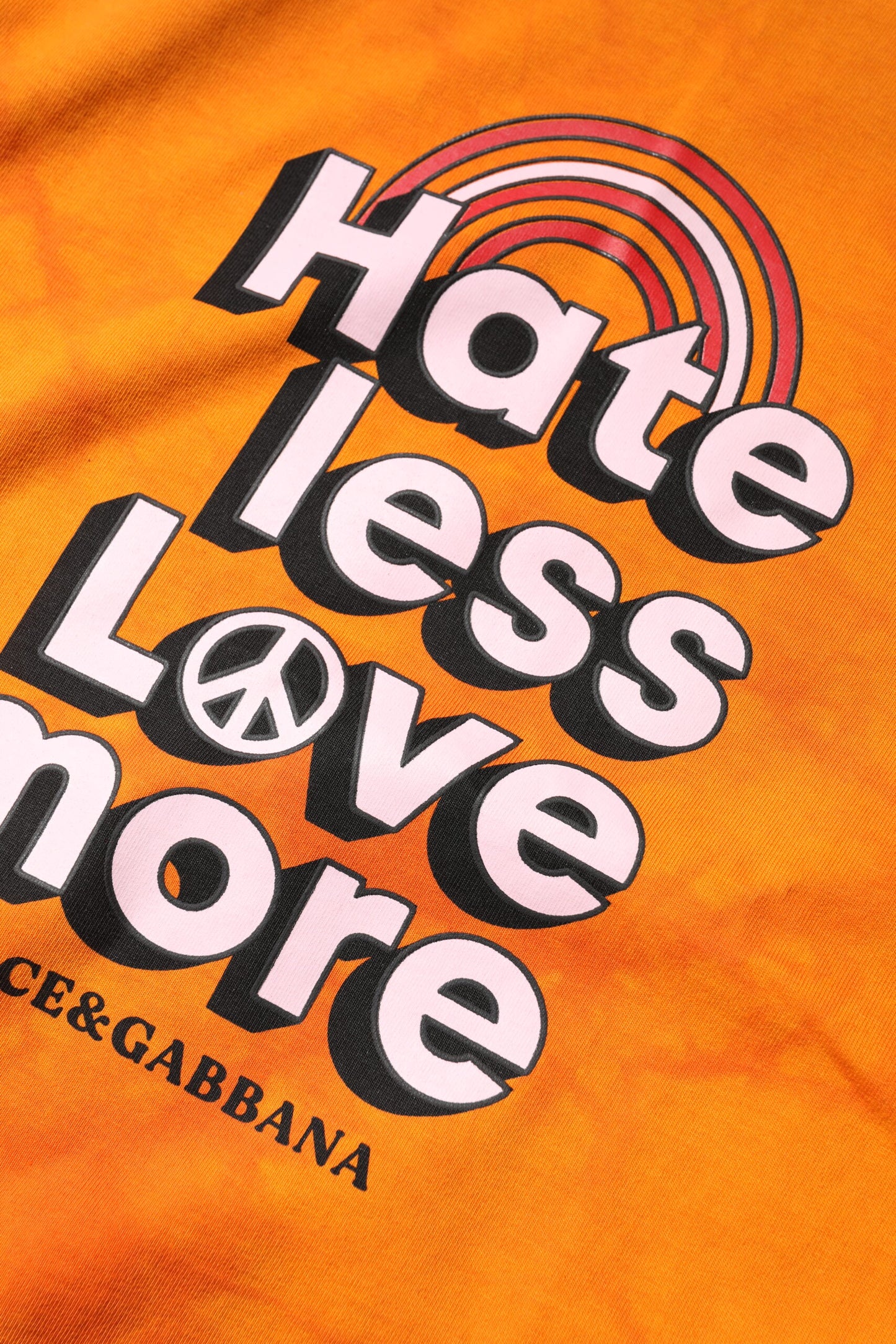 Dolce & Gabbana Orange lila bedrucktes T-Shirt mit Rundhalsausschnitt