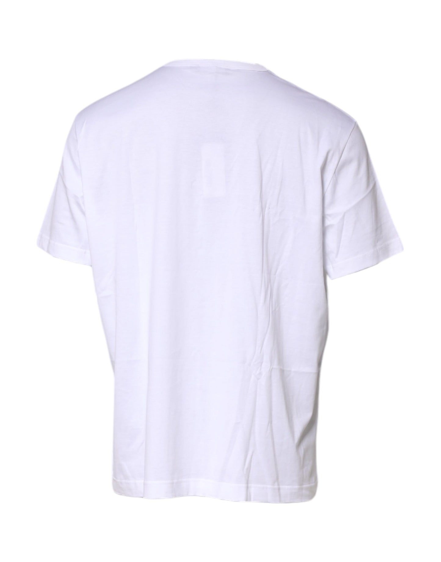 Dolce & Gabbana Weißes Baumwoll-T-Shirt mit DG-Kronen-Stickerei
