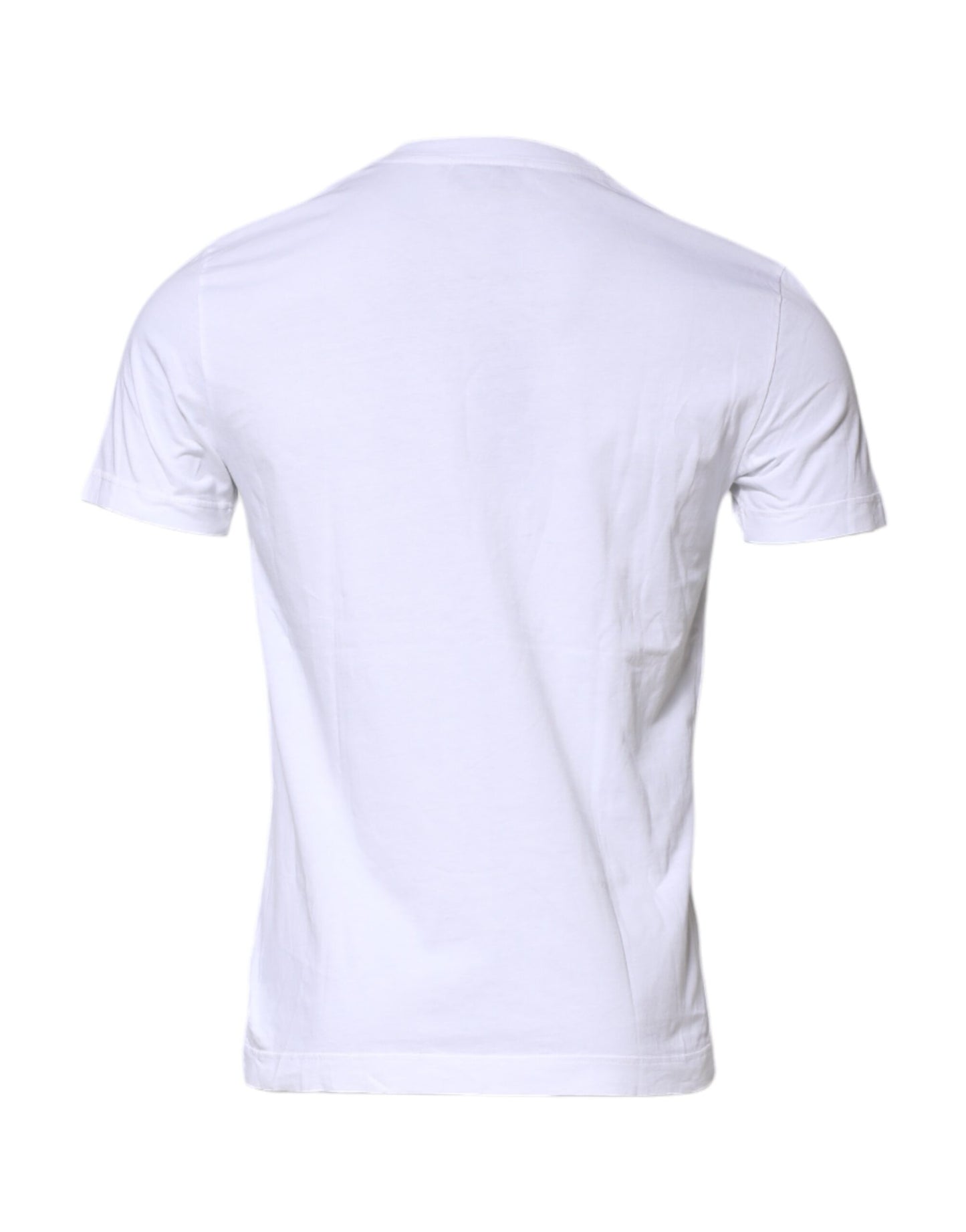 Dolce & Gabbana Weißes Baumwoll-T-Shirt mit Rundhalsausschnitt und kurzen Ärmeln