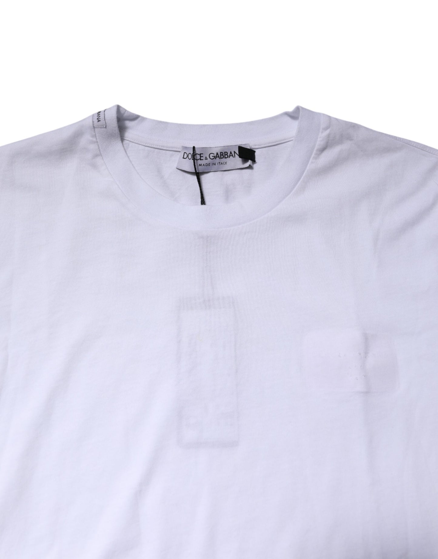 Dolce & Gabbana Weißes Baumwoll-T-Shirt mit Rundhalsausschnitt und kurzen Ärmeln