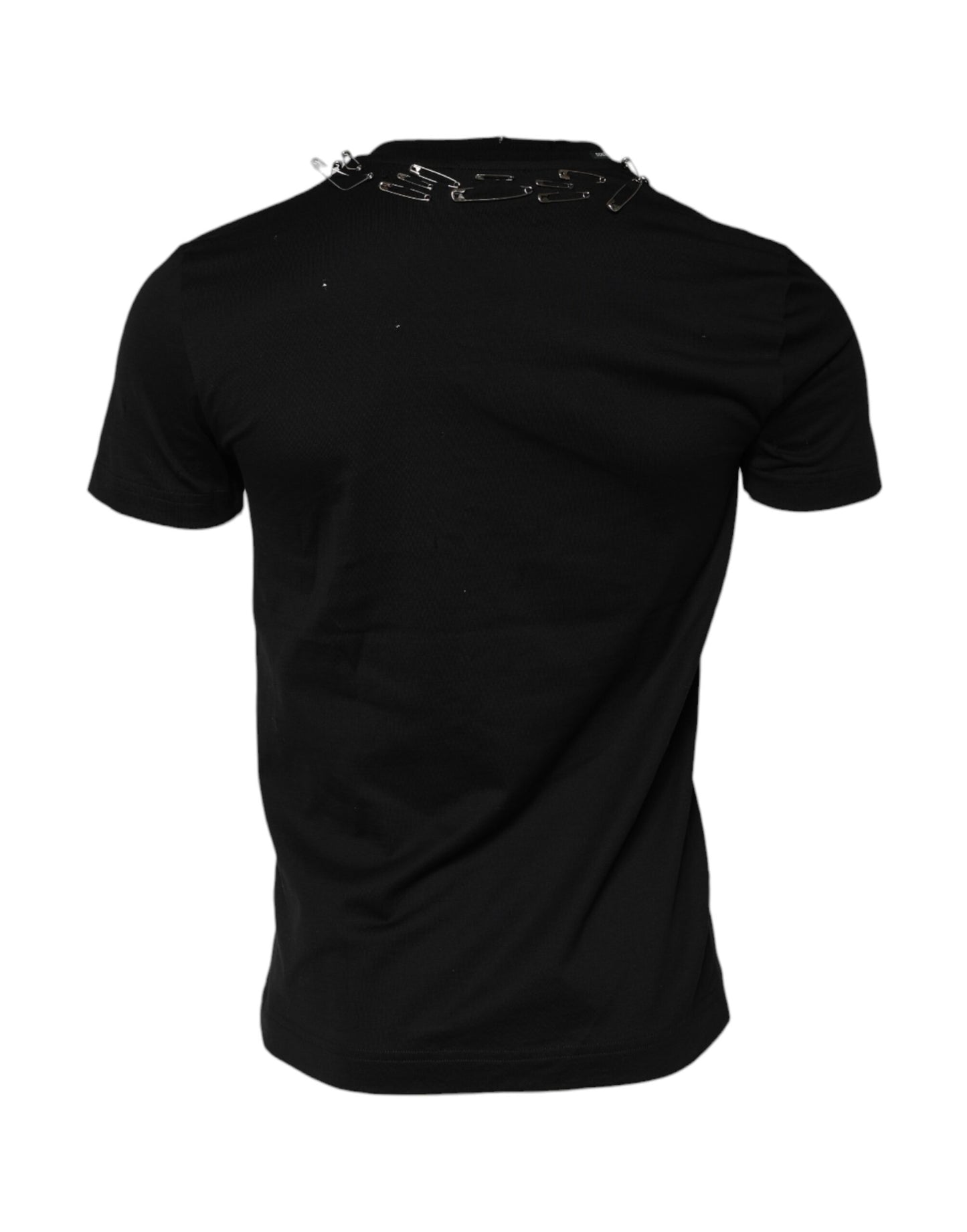 Dolce & Gabbana Schwarzes T-Shirt mit Logo-Verzierung und kurzen Ärmeln