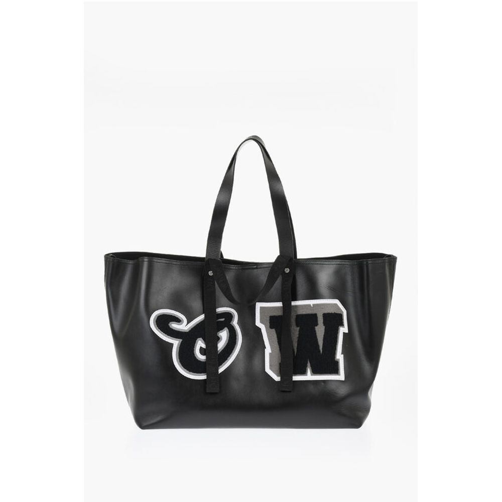 Off-White DAY OFF VARSITY Wochenendtasche aus Leder mit kontrastierenden Aufnähern