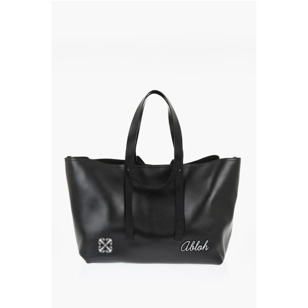 Off-White DAY OFF VARSITY Wochenendtasche aus Leder mit kontrastierenden Aufnähern