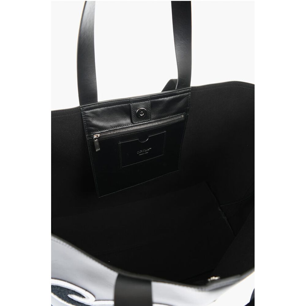 Off-White DAY OFF VARSITY Wochenendtasche aus Leder mit kontrastierenden Aufnähern