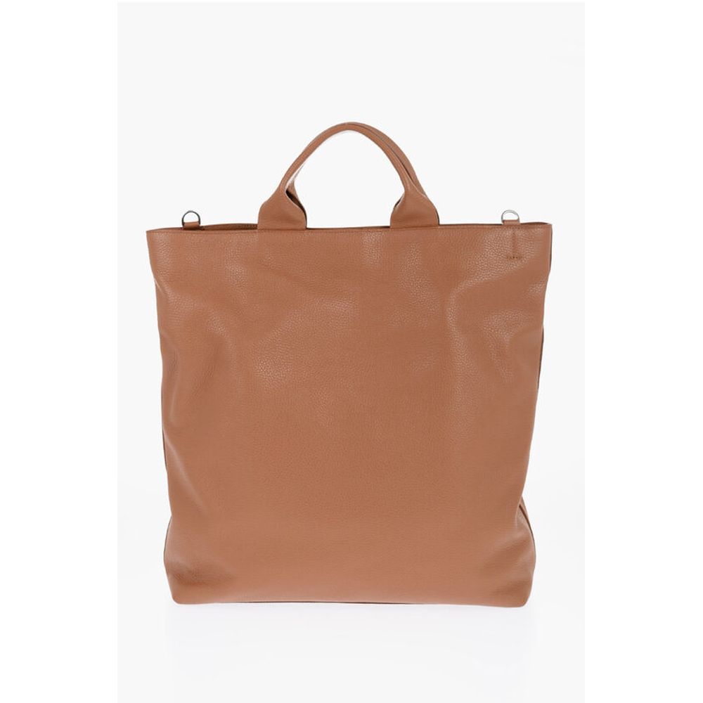 Jil Sander Tote Tasche aus strukturiertem Leder mit Bandschulterriemen