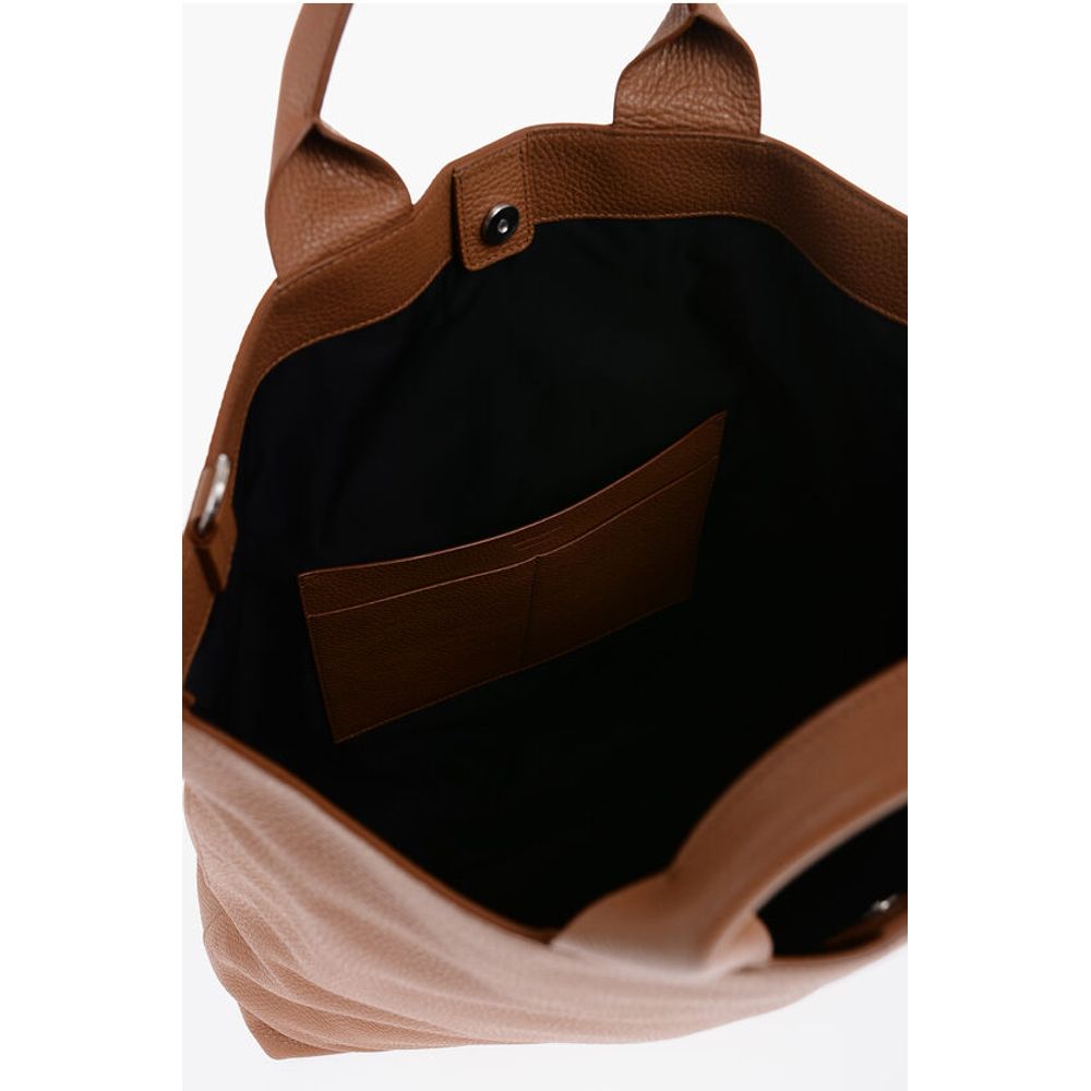 Jil Sander Tote Tasche aus strukturiertem Leder mit Bandschulterriemen