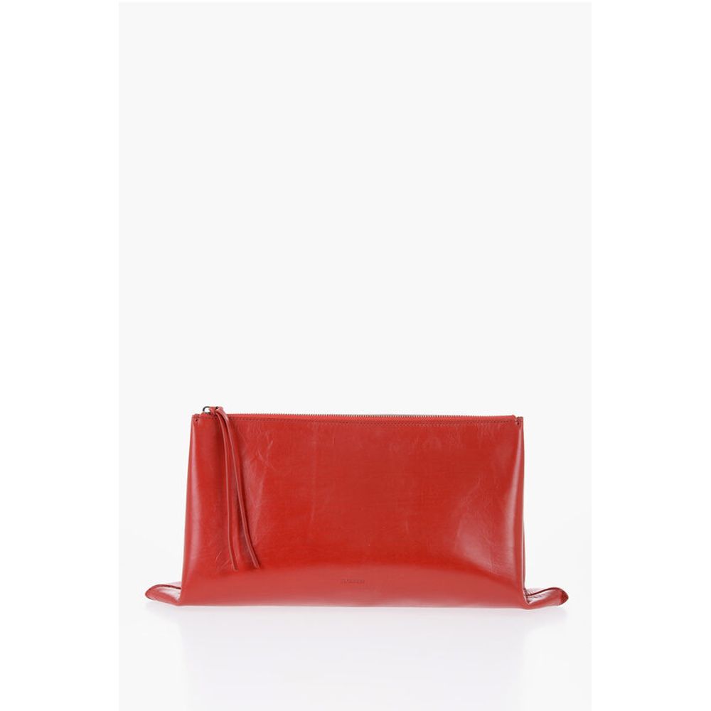 Jil Sander Rote Cowhide-Kupplungstasche