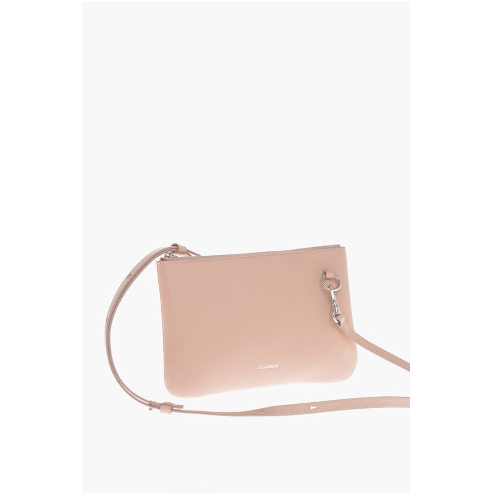 Jil Sander Leder Clutch mit abnehmbarem Riemen