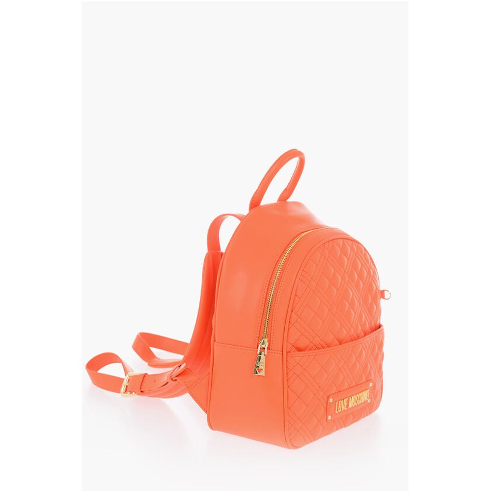 Moschino LOVE Gesteppter Kunstlederrucksack mit passender Tasche