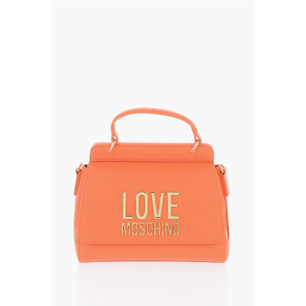 Moschino LOVE Mini-Tasche aus Kunstleder mit goldener Maxi-Plakette