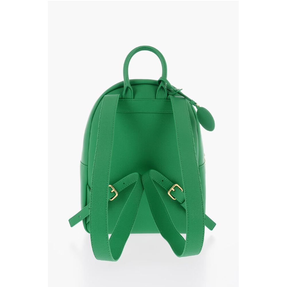 Moschino LOVE Rucksack aus strukturiertem Kunstleder mit geprägtem goldenem Maxi-Logo