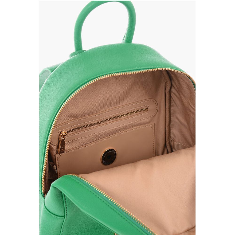 Moschino LOVE Rucksack aus strukturiertem Kunstleder mit geprägtem goldenem Maxi-Logo