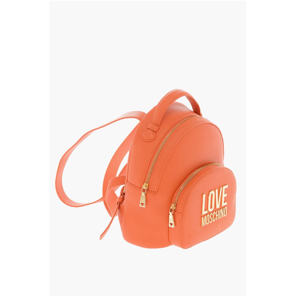 Moschino LOVE Kunstlederrucksack mit goldenem Logo