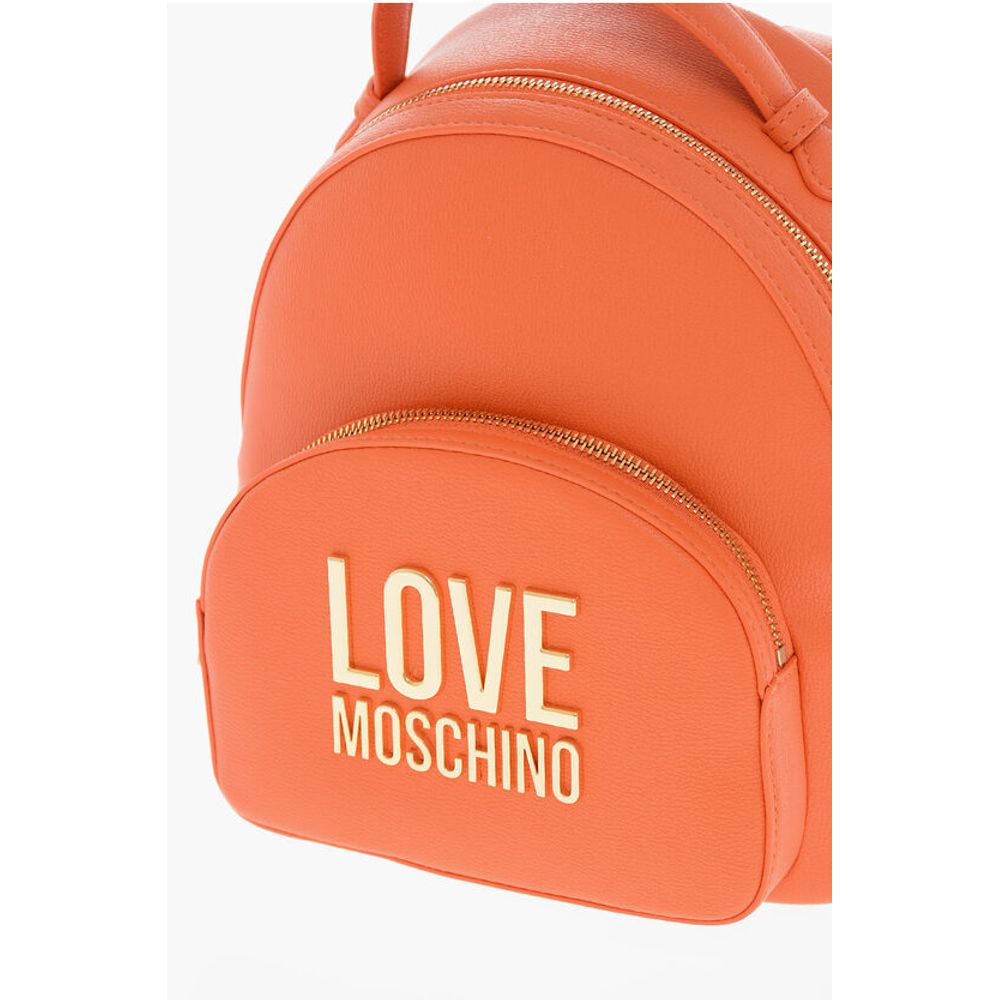 Moschino LOVE Kunstlederrucksack mit goldenem Logo
