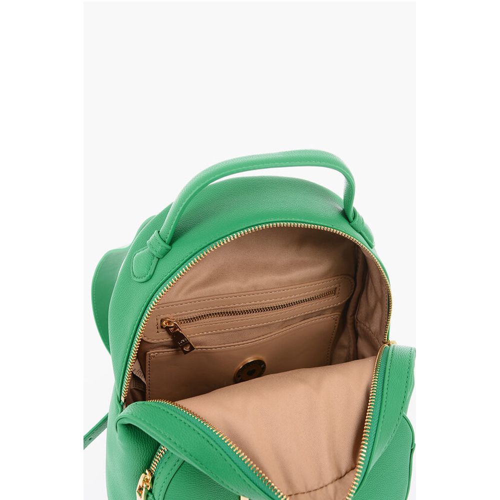 Moschino LOVE Rucksack aus einfarbigem Kunstleder mit goldenem Logo