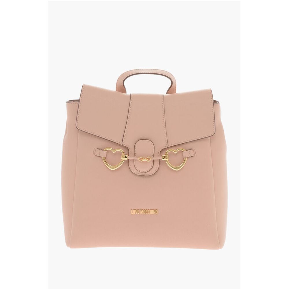 Moschino LOVE Kunstlederrucksack mit herzförmigen Klammern
